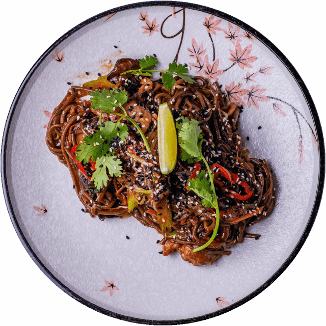 Гречана локшина з качиною грудкою та соусом хойсин 🌶